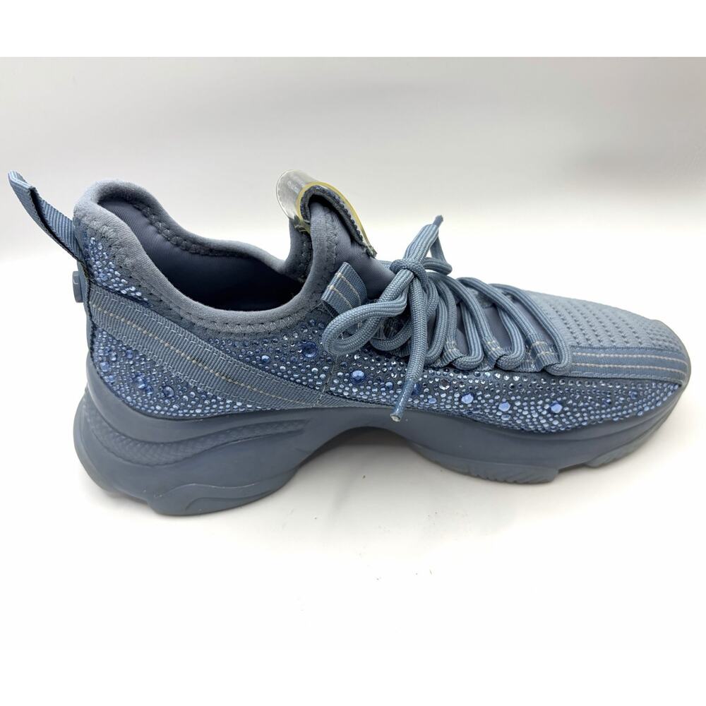 Steve Madden Maxima Blue Rhinestone Knit Sneakers Women’s 8.5 Chunky Trainer - Picture 5 of 11